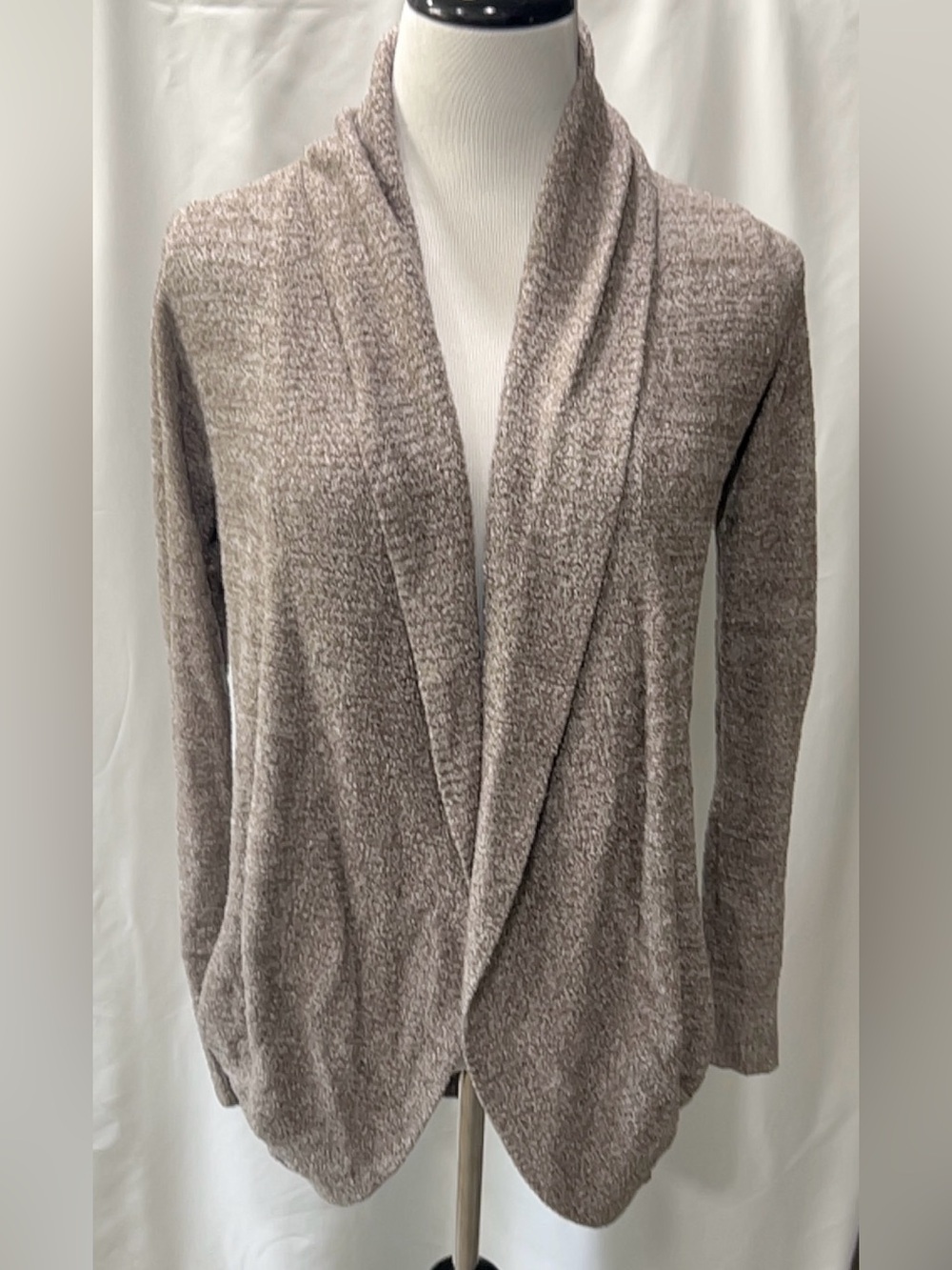 BAREFOOT DREAMS CozyChic Lite Open Front Cardigan Taupe Heather Women Size XS/S